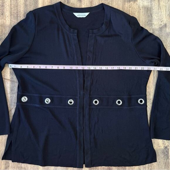 Exclusively Misook Women's Knit Cardigan Metal Grommet Detail Sweater Size Large - Picture 5 of 8